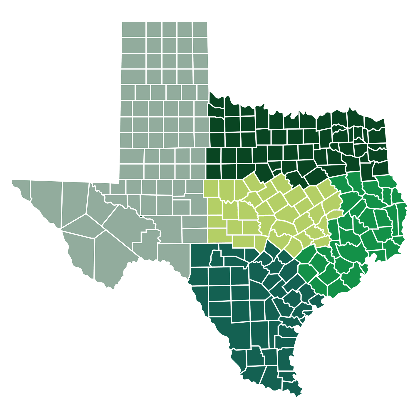 Texas Service Areas Map